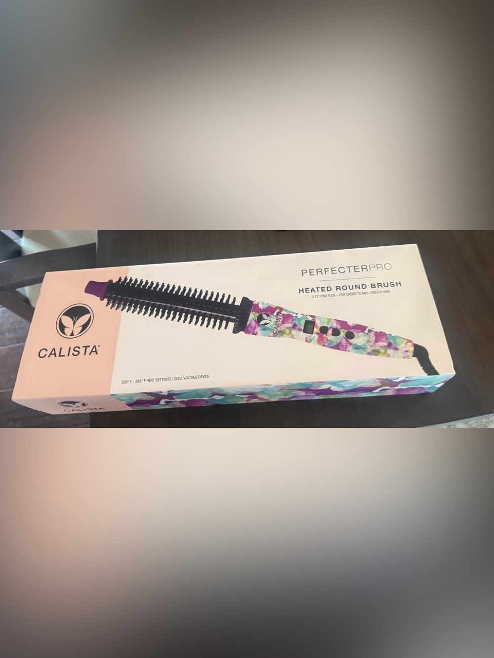 Calista Floral Heated Hair Brush - Purple Teal Print